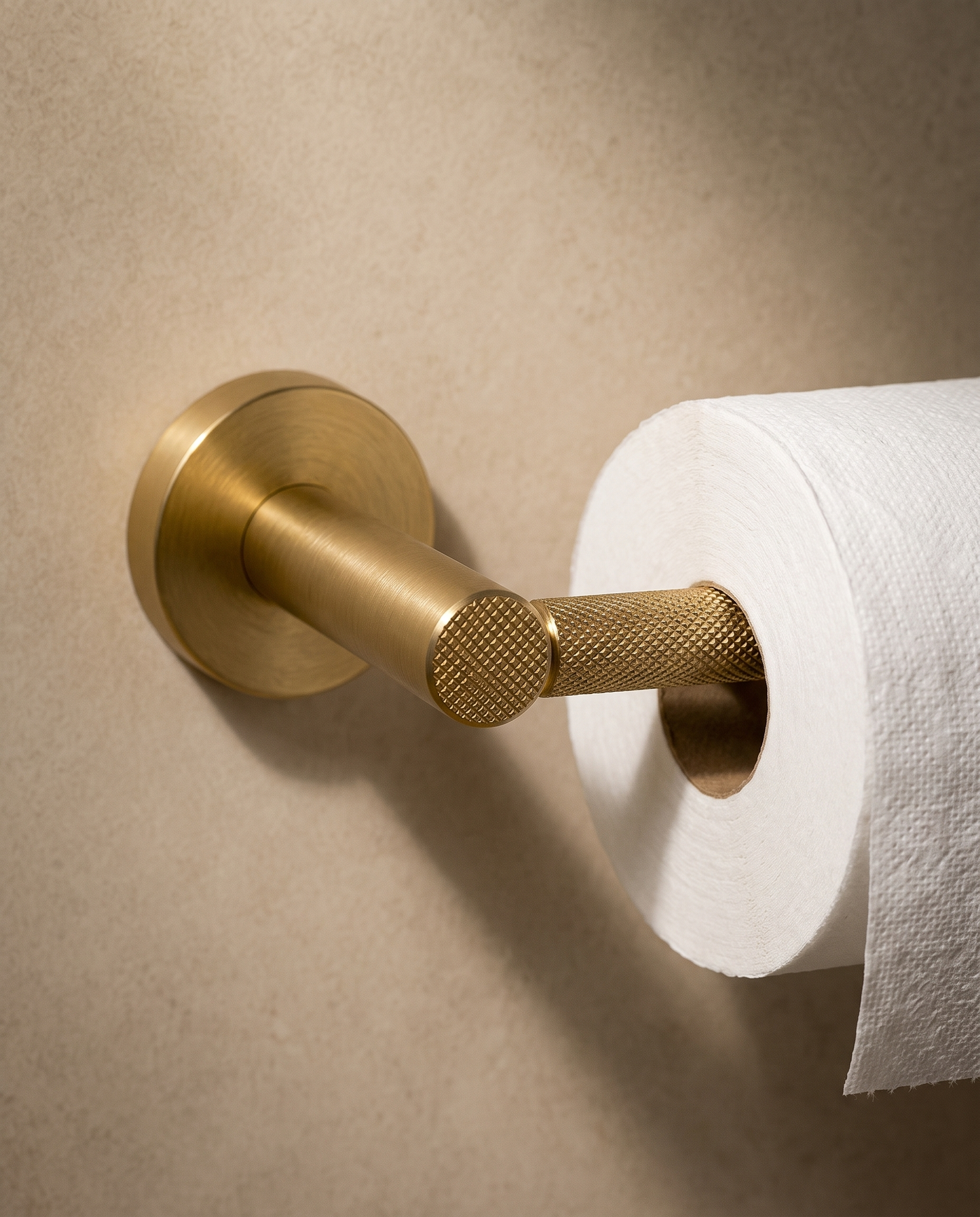 Varen Knurled Brass Toilet Paper Holder