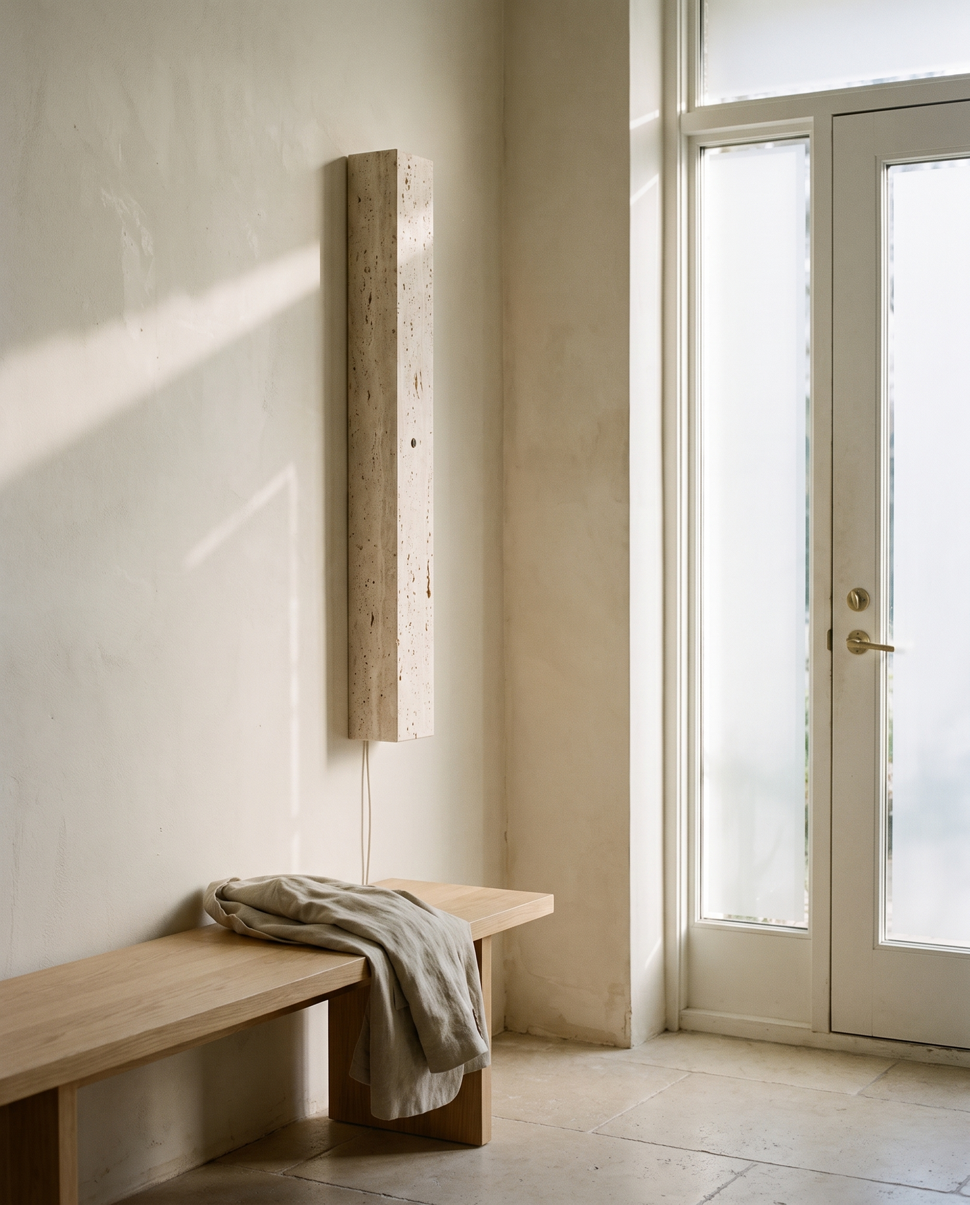 Torre Travertine Wall Lamp