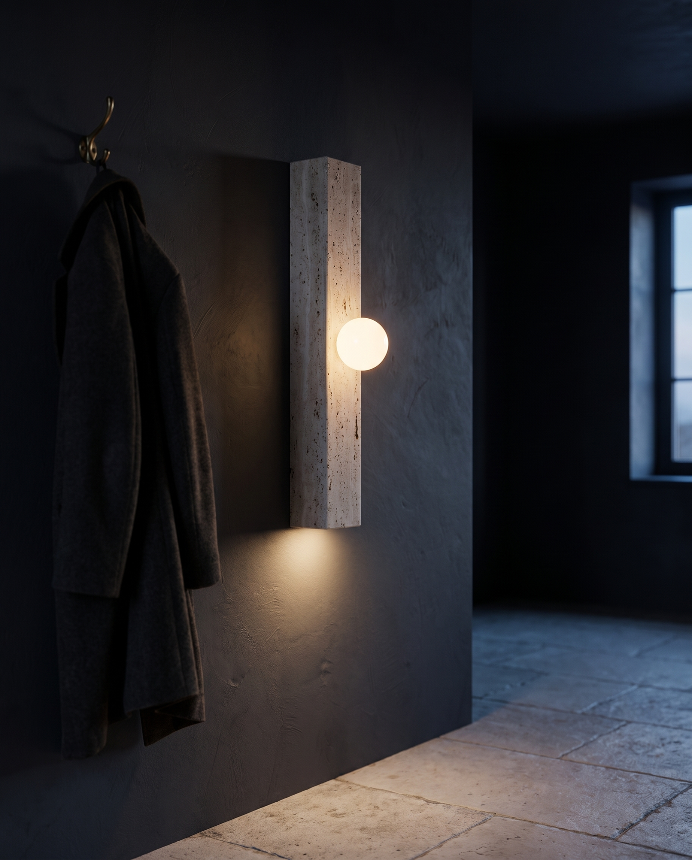 Torre Travertine Wall Lamp