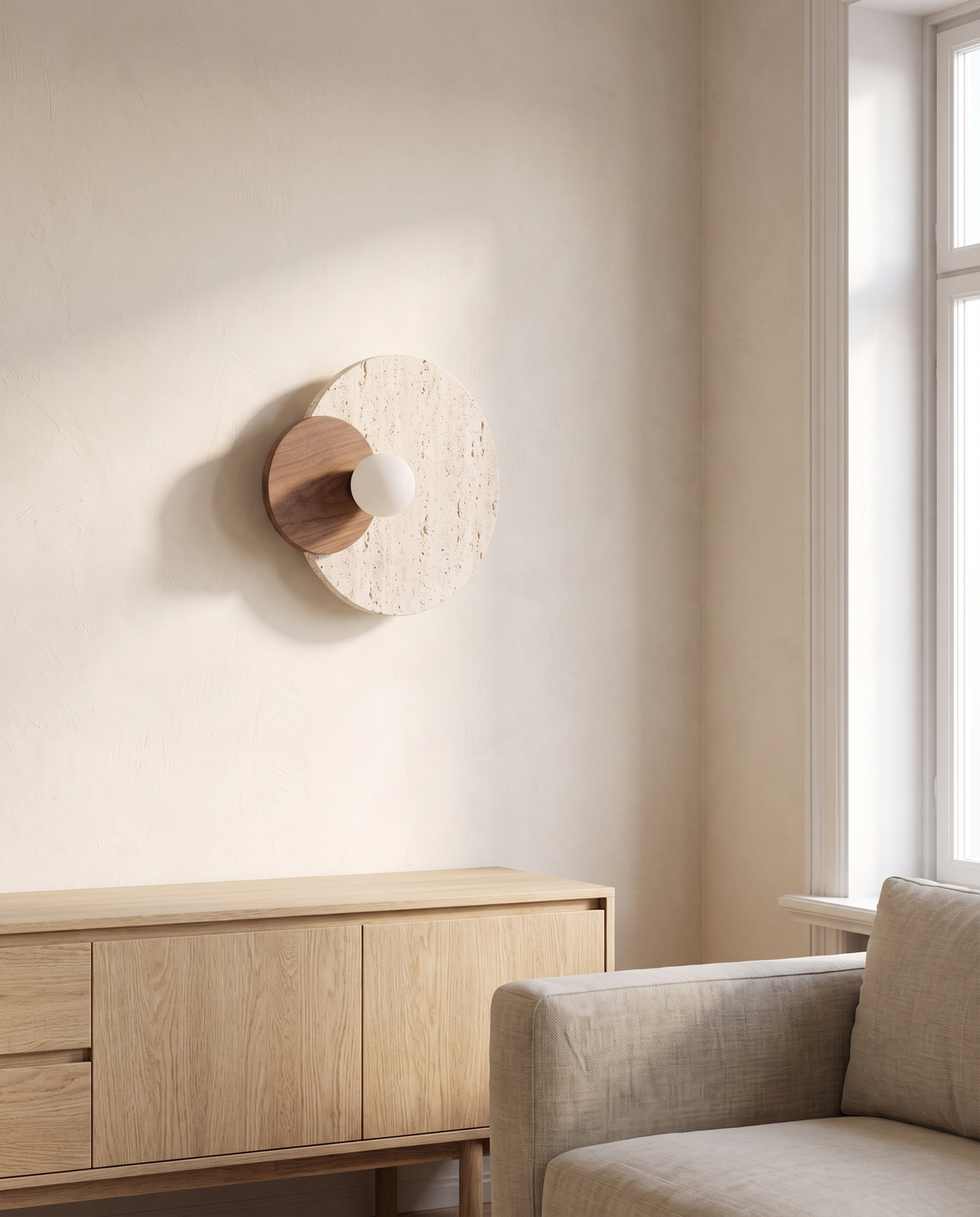 Sole Travertine Wall Lamp