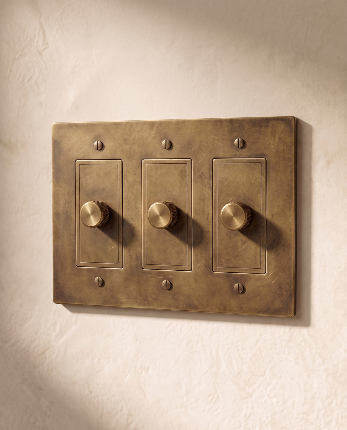 Brio Brass 3 Way Rotary Dimmer