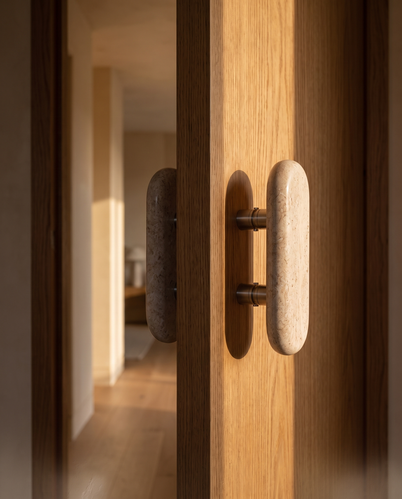 Doppio Double-Sided Natural Stone Door Pull