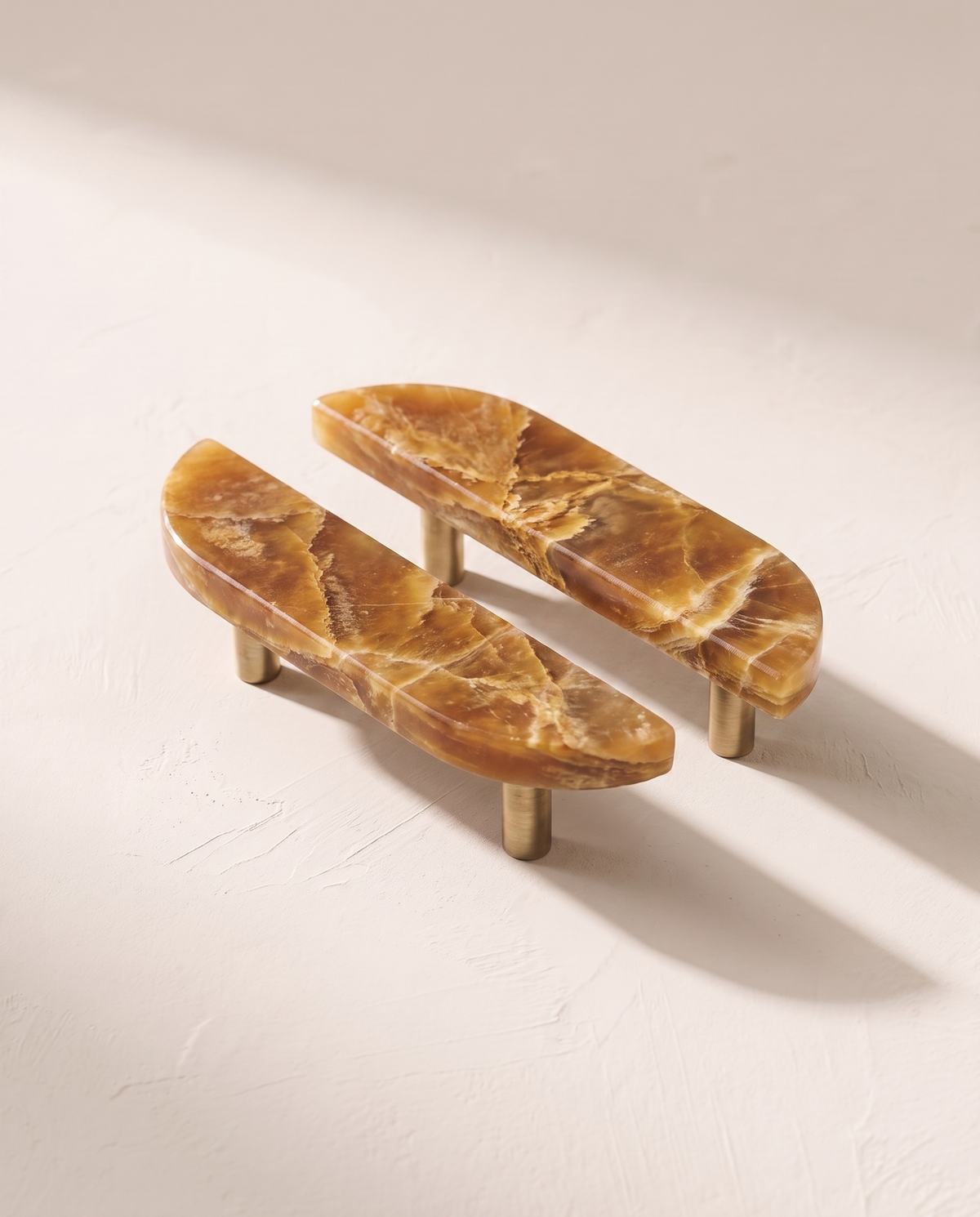 Varena Paired Natural Marble Cabinet Pull