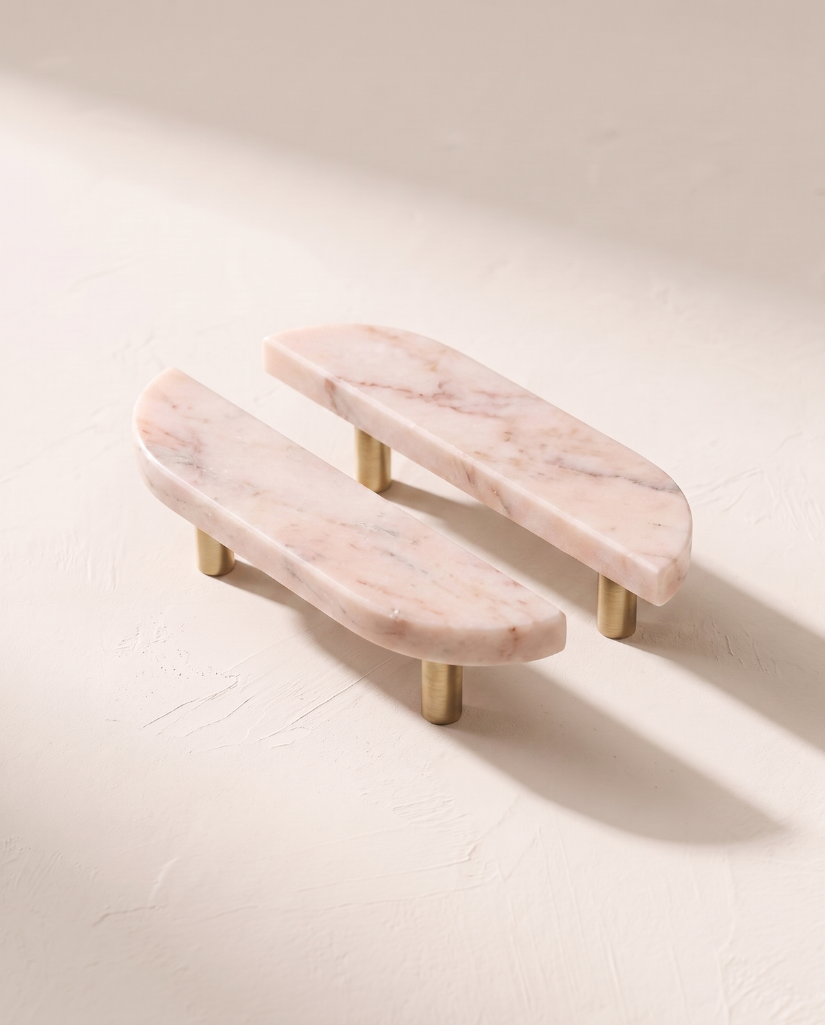Varena Paired Natural Marble Cabinet Pull