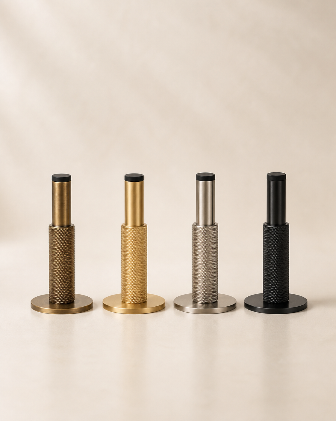 Ritmo Knurled Brass Door Stop