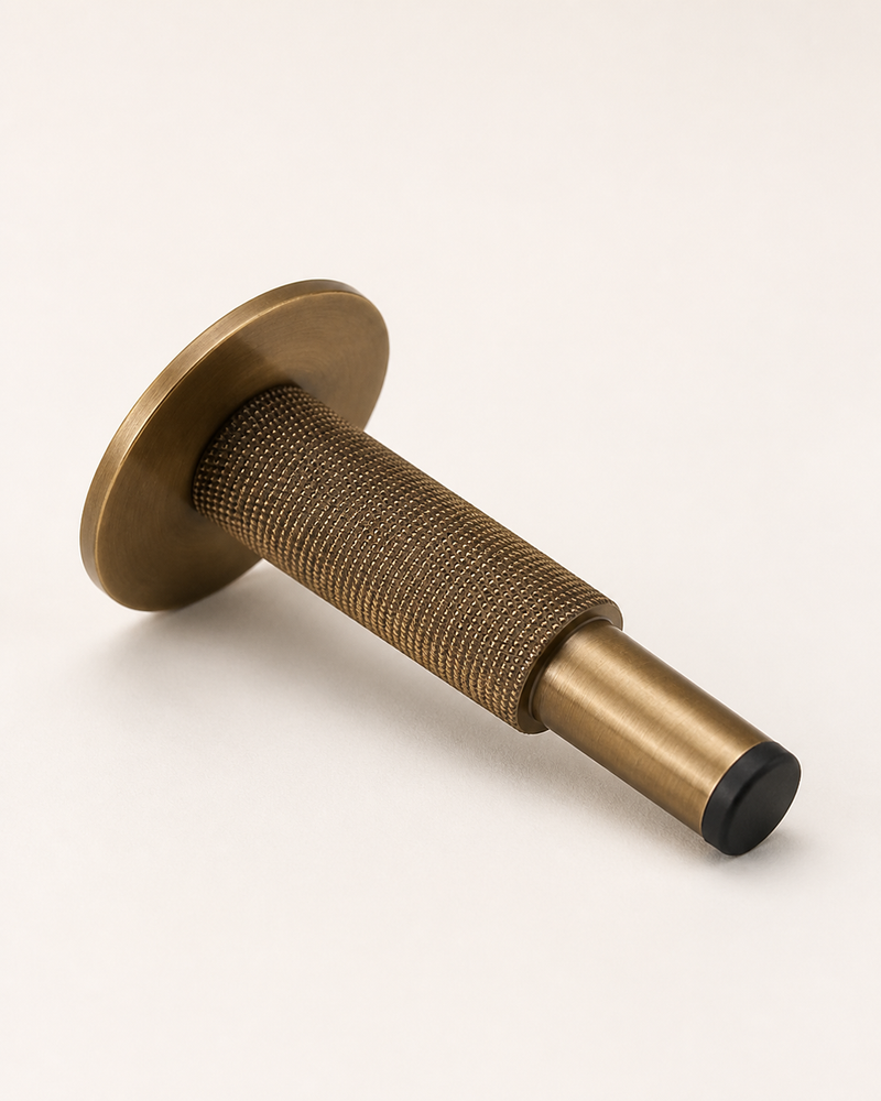 Ritmo Knurled Brass Door Stop