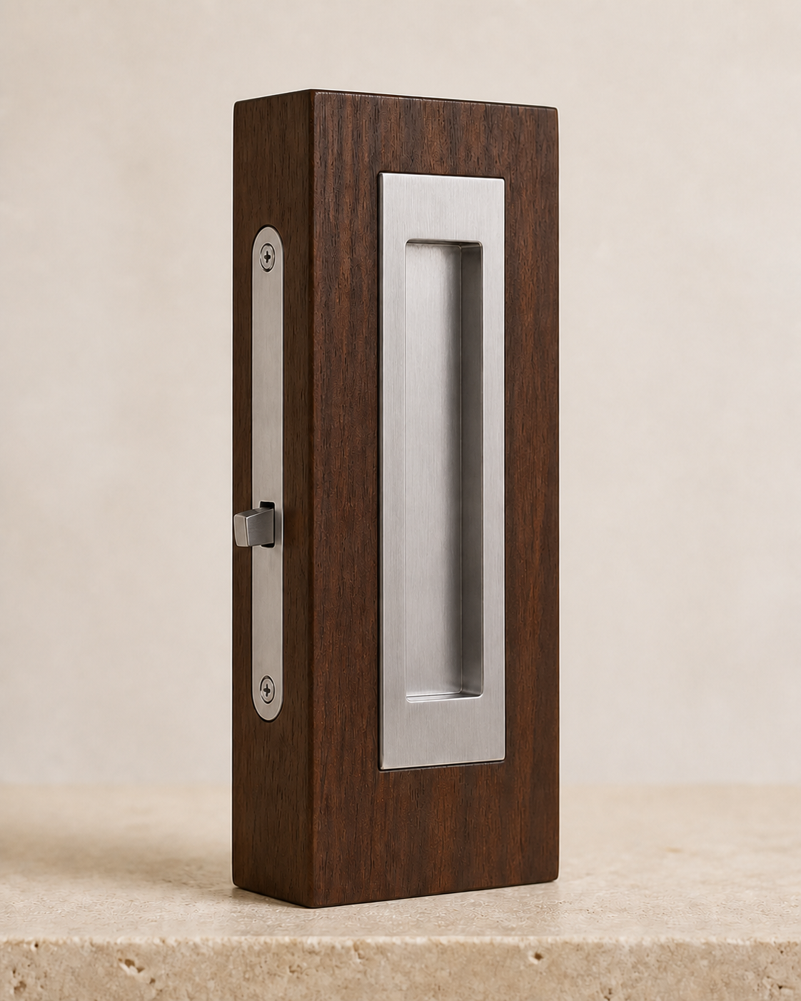 Lira Recessed Brass Pocket Door Set