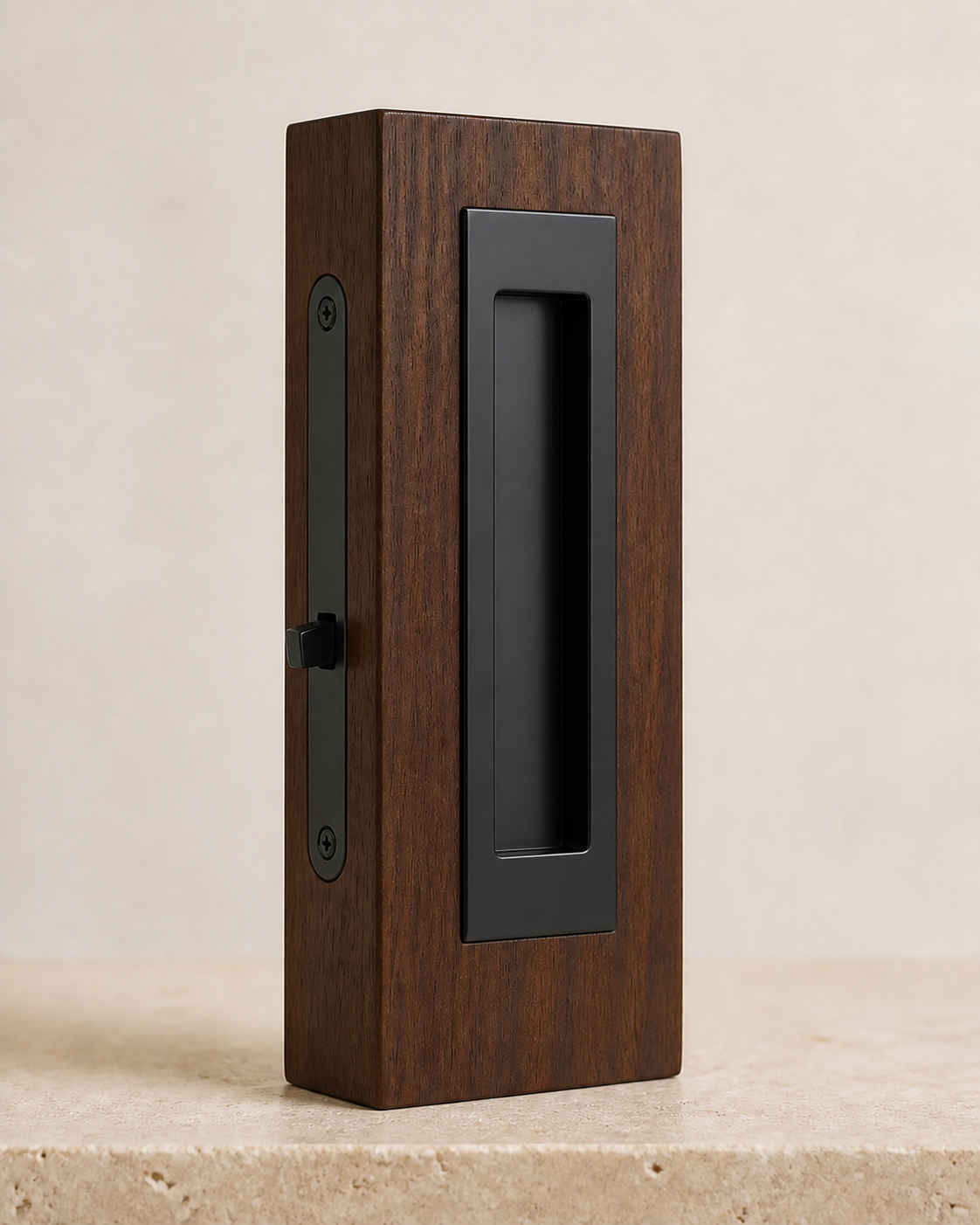 Lira Recessed Brass Pocket Door Set