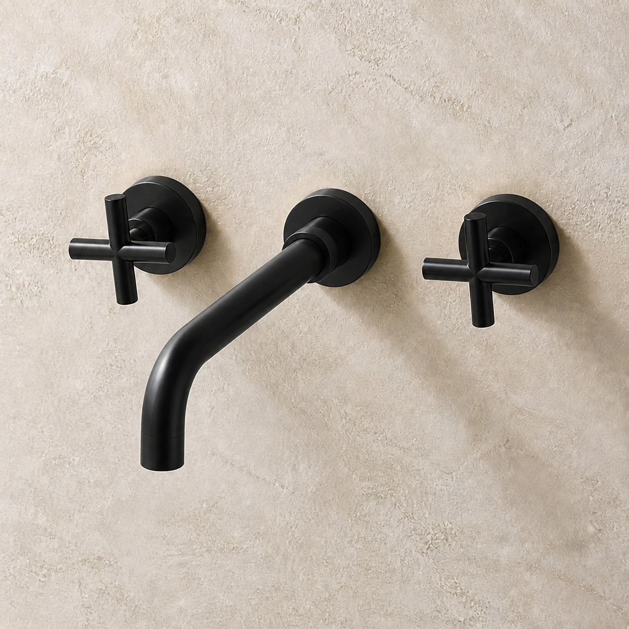 Lume Wall-Mount Brass Basin Mixer