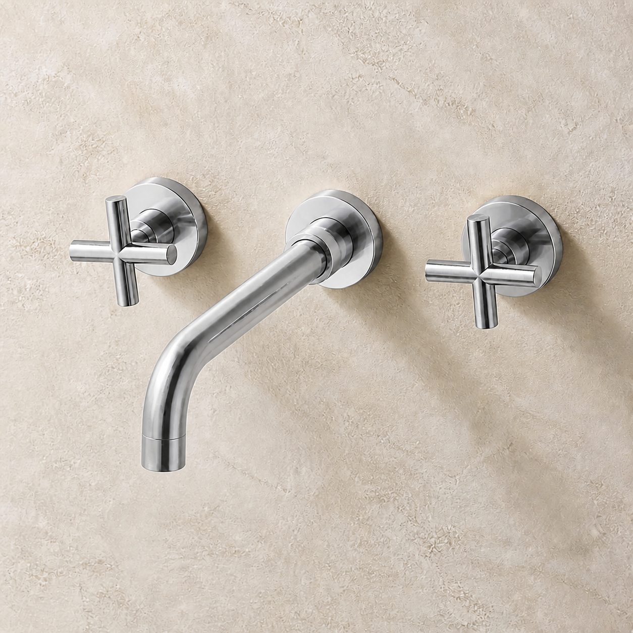 Lume Wall-Mount Brass Basin Mixer