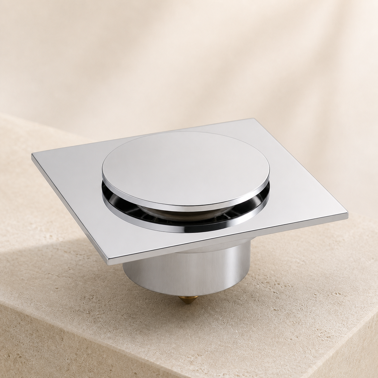 Scatto 100 mm Pop-Up Brass Floor Drain