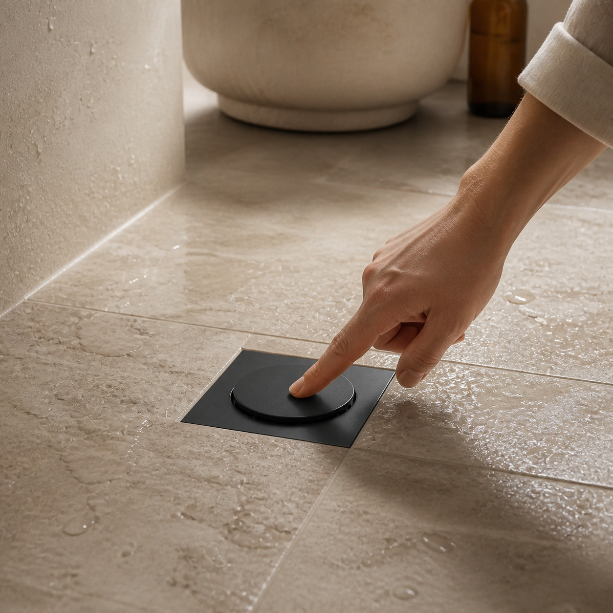 Scatto 100 mm Pop-Up Brass Floor Drain