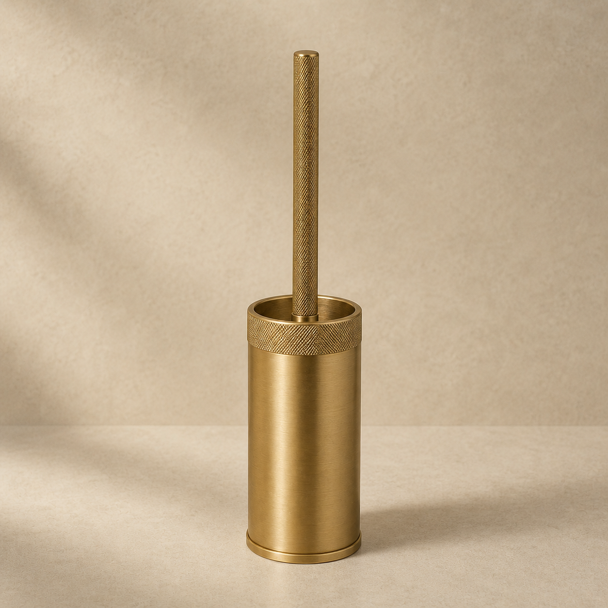 Varen Knurled Brass Toilet Brush Holder
