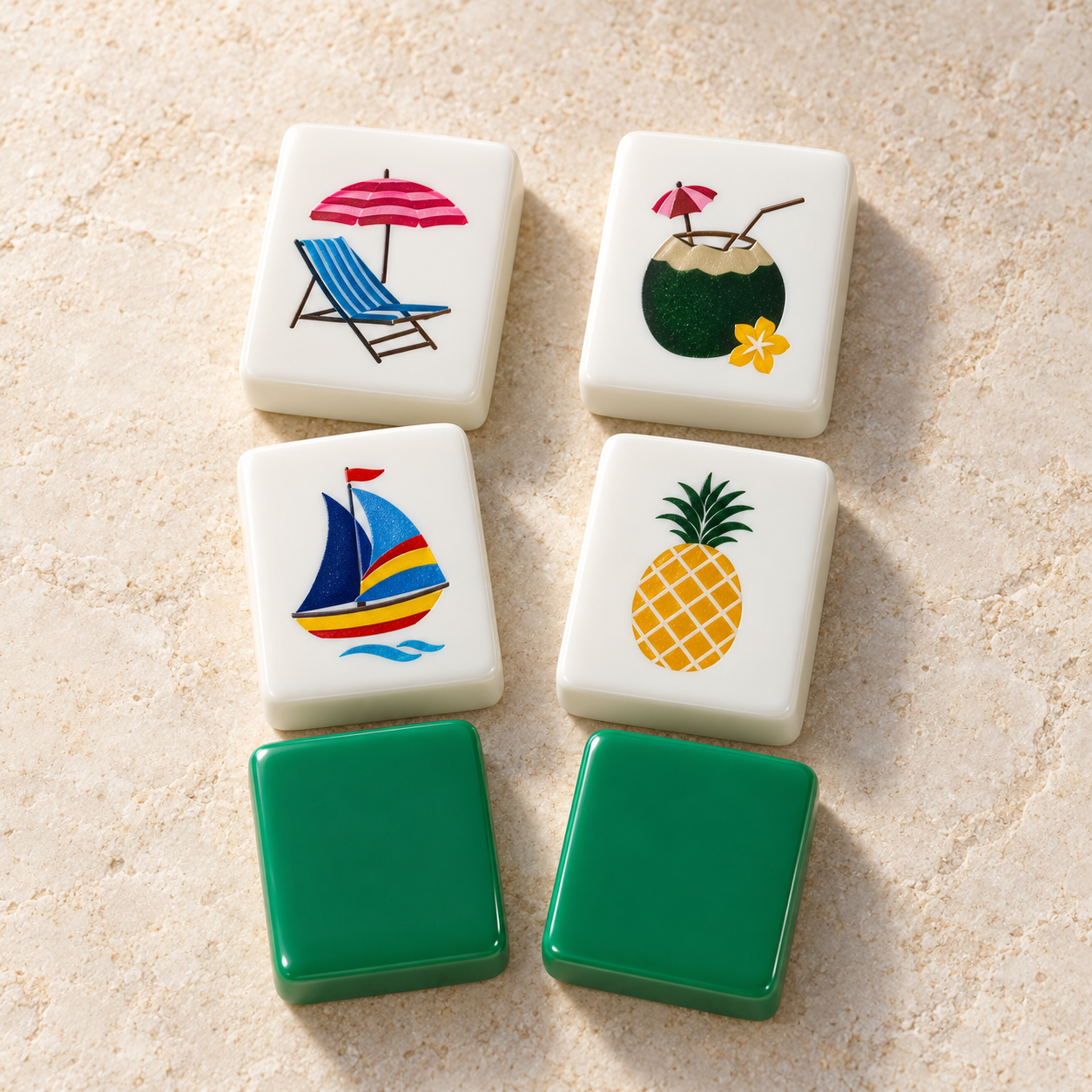 Sea Glass mahjong tile design